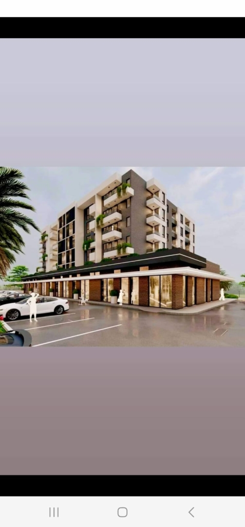 Discover a premium Ekosphere apartment building in Ulcinj, Montenegro—balconies, shops & palm-lined curb appeal. montenegro-listings.me.