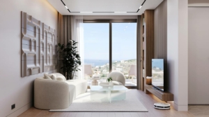 Stunning modern living room with sea views in Ulcinj—luxury property listing by montenegro-listings.me, a project of ekosphere doo.