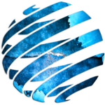 About Us - ekosphere: Blue watercolor globe design segmented by white curves, ideal for Ulcinj real estate branding on montenegro-listings.me by Ekosphere DOO.