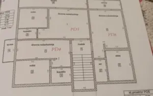 Premium Ulcinj real estate floor plan: labeled rooms, terrace, staircase—ideal investment from ekosphere doo via montenegro-listings.me.