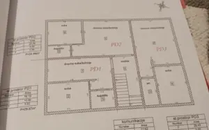 Premium Ulcinj real estate floor plan: labeled rooms, area tables, PD1–PD3 zones. By Montenegro-Listings.me & Ekosphere doo.