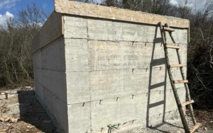 Solid concrete property in Ulcinj, Montenegro—great investment potential. Surrounded by greenery. Listed on montenegro-listings.me by ekosphere doo.
