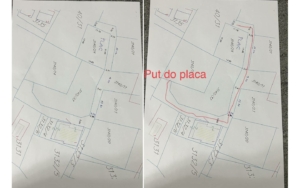Hand-drawn maps of Ulcinj, Montenegro real estate plots and access road—ideal for investors. Listed by ekosphere doo on montenegro-listings.me.