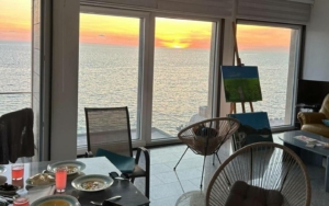 Stunning sea-view room in Ulcinj with sunset windows, dining area, art space—unique investment on montenegro-listings.me by ekosphere doo.