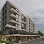 Modern Ulcinj apartment building with balconies, commercial spaces, parking; prime Montenegro real estate at montenegro-listings.me by ekosphere doo.