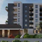 Contemporary Ulcinj apartment building with balconies, large windows, and lush greenery—exclusive property from montenegro-listings.me, a project by ekosphere doo.