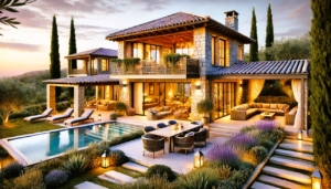 Luxury two-story Mediterranean villa in Ulcinj with pool, large windows, balconies, and garden—exclusive at montenegro-listings.me.
