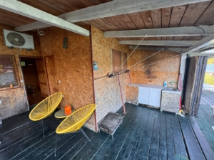 Modern covered wooden patio in Ulcinj, Montenegro—unfurnished charm, ideal rental investment on montenegro-listings.me by ekosphere doo.