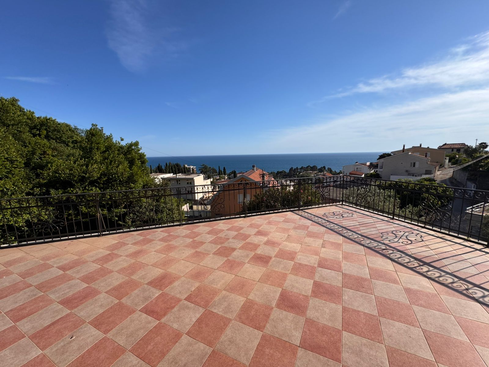 Elegant tiled terrace with sea views in Ulcinj, Montenegro—prime investment via montenegro-listings.me by ekosphere doo.