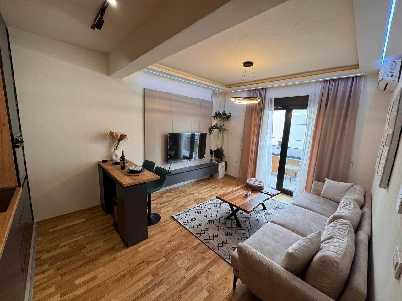 Elegant modern living room in Ulcinj, Montenegro with balcony&mdash;prime investment from montenegro-listings.me by ekosphere doo.
