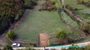 Prime rectangular plot for sale in Ulcinj, Montenegro—lush green land bordered by trees, road access, ideal for investors.