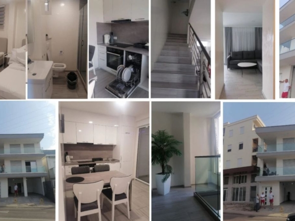 Explore premium Ulcinj apartments: stylish interiors, modern kitchen, dining, balcony views. Invest now at montenegro-listings.me by Ekosphere DOO.