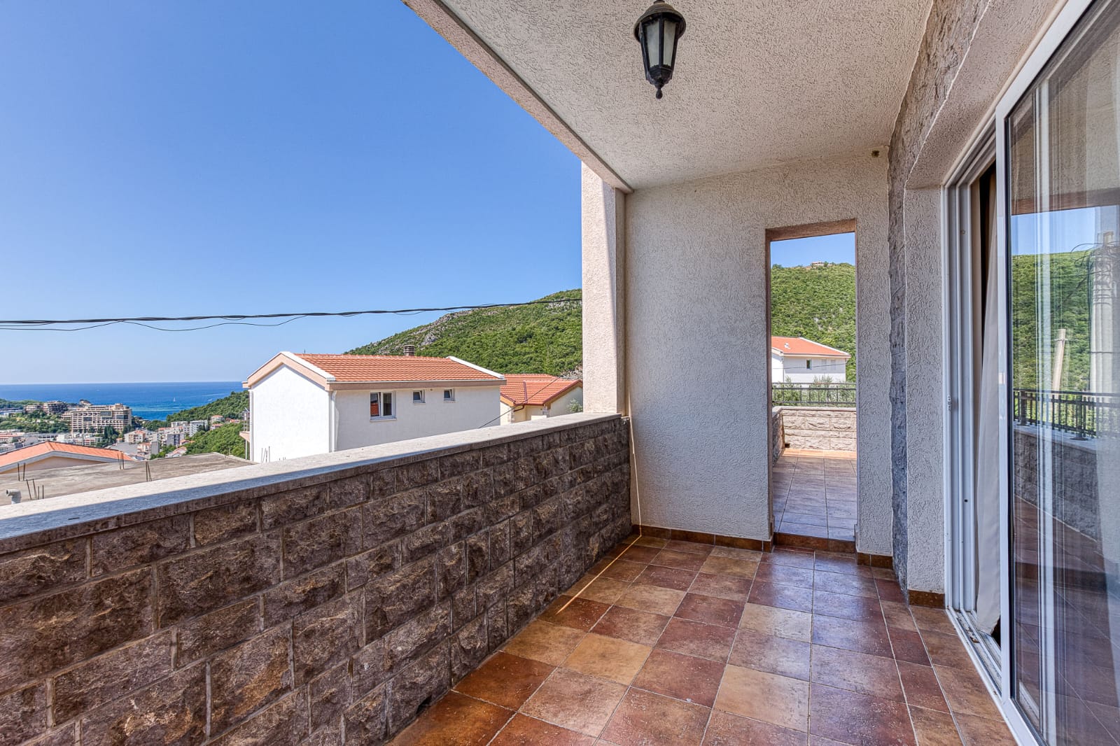 Spacious tiled balcony with sea views in Ulcinj, ideal investment property. Exclusive at montenegro-listings.me by ekosphere doo.