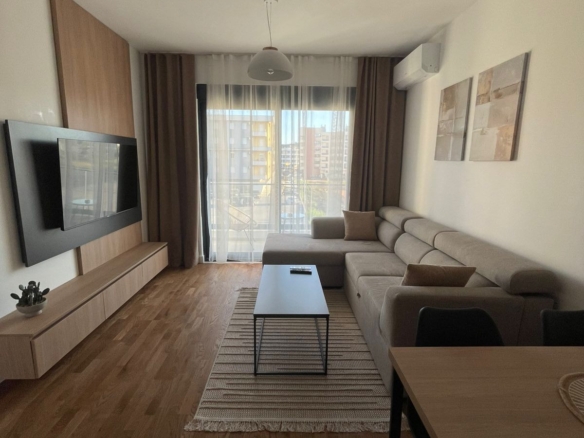 Contemporary Ulcinj living room: spacious, sunlit, with premium furnishings&mdash;ideal Montenegro investment on montenegro-listings.me by ekosphere doo.