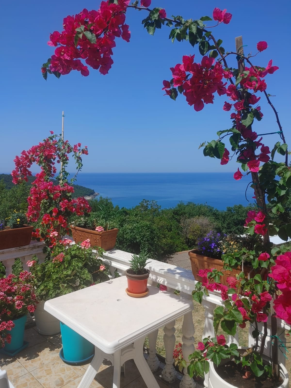 Experience stunning sea and coastline views from this Ulcinj balcony, ideal for property investment. Listed by montenegro-listings.me.
