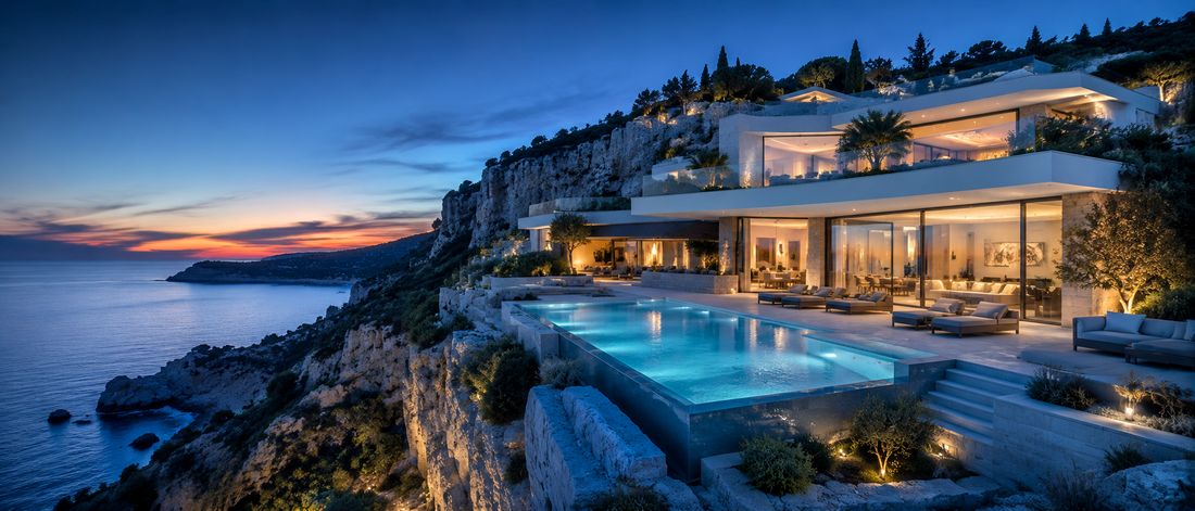Exclusive contemporary villa near Ulcinj with an infinity pool and panoramic Adriatic Sea views